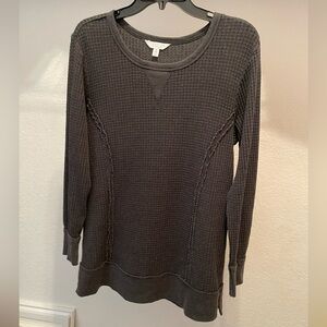Time and Tru Women’s Small Charcoal Waffle Knit Top